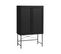 Rinto - Buffet Haut 2 Portes Bois Et Métal H135cm - Couleur - Noir