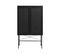 Rinto - Buffet Haut 2 Portes Bois Et Métal H135cm - Couleur - Noir