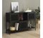 Abel - Buffet 3 Portes, 3 Niches En Métal L120cm - Couleur - Noir