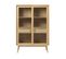 Kiyo - Vitrine 2 Portes, 2 Tiroirs En Verre Et Bois H160cm - Couleur - Bois Clair