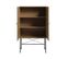 Rinto - Buffet Haut 2 Portes Bois Et Métal H135cm - Couleur - Bois Clair