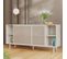 Kiso - Buffet 2 Portes, 2 Niches En Métal L160cm - Couleur - Grège