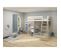 Lit Mezzanine Enfant - 140 X 190 Cm - Pin Massif Blanchi - Sommier Inclus - Erika