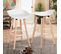 Lot de 2 tabourets de bar scandinave siège polypropylene avec repose-pieds hauteur d'assise 68cm