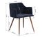 Lot De 2 Chaises Scandinaves Tissu Bleu Avec Accoudoirs Pied Bois 53x54x75cm