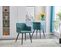 Lot De 2 Chaises Scandinaves Tissu Vert Avec Accoudoirs Pieds Noirs 53x54x75cm