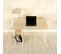 Bureau à étagères scandinave intégrées au style graphique metal blanc et bois clair 104*50*128cm