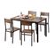 Ensemble Table Et 4 Chaises Marron Vintage 108x65 xh75cm