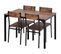 Ensemble Table Et 4 Chaises Marron Vintage 108x65 xh75cm