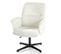 Fauteuil De Bureau Ergonomique Pivotante Avec Accoudoirs En Tissu Bouclette Blanc