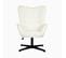 Fauteuil De Bureau Scandinave Avec Accoudoirs, 360°, Tissu Blanc