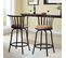 Lot De 2 Tabourets De Bar Marron Repose Pieds Hauteurs Assises 62/73cm