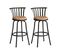 Lot De 2 Tabourets De Bar Marron Repose Pieds Hauteurs Assises 62/73cm