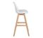 Lot De 2 Tabourets De Bar Scandinave Blanc Pieds Bois