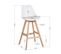 Lot De 2 Tabourets De Bar Scandinave Blanc Pieds Bois