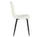 Lot De 4 Chaises De Salle à Manger Tissu Bouclette Blanc Pied Noir