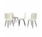 Lot De 4 Chaises De Salle à Manger Tissu Bouclette Blanc Pied Noir