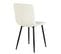 Lot De 4 Chaises De Salle à Manger Tissu Bouclette Blanc Pied Noir