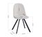 Lot De 4 Chaises De Salle à Manger Pivotants Tissu Beige Pieds Noirs