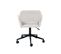 Chaise De Bureau Scandinave Tissu Beige Pivotante Hauteur Réglable