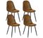 Lot De 4 Chaises Scandinave Retro Marron Suede Salle À Manger Salon Bureau Chambre Vintage