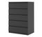 Commode 5 tiroirs BEST LAK 2 noir mat