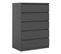 Commode 5 tiroirs BEST LAK 2 noir mat