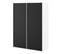 Armoire 2 portes coulissantes L.150 cm ELEGANCE MINI blanc et noir