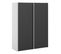 Armoire 2 portes coulissantes L.150 cm ELEGANCE MINI blanc et noir