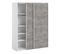 Armoire 2 portes coulissantes L.150 cm ELEGANCE MINI blanc et imitation béton