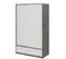 Armoire 2 portes coulissantes  DRESS  2tiroirs béton/ blan L.121 cm