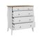 Commode 2+3 tiroirs BARROCO Blanc/ pin