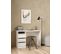 Bureau 3 tiroirs et 1 niche STUDY Blanc