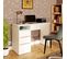 Bureau 3 tiroirs et 1 niche STUDY Blanc