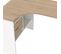 Bureau d'angle ALKOR 2 Imitation chêne clair et blanc