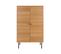 Kyoto - Buffet Haut 2 Portes En Bois Et Métal H130cm - Couleur - Bois Clair