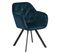 fauteuil pivotant velours LOLA bleu