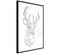 Affiche Murale Encadrée "minimalist Deer" 40 X 60 Cm Noir