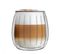 Lot De 2 Verres Double Paroi Striés 250ml Transparent