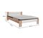 Lit + sommier +matelas + surmatelas 140x200 cm BOLGA imitation chêne et blanc