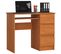 Bureau D'ordinateur Droit A6 Aulne 90 Cm 3 Tiroirs Façade Aulne 1 Étagère 90x50x77 Cm