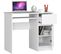 Bureau D'ordinateur Droit Piksel Blanc 90 Cm 1 Porte 1 Tiroir Façade Blanche 3 Étagères