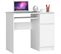 Bureau D'ordinateur Droit Piksel Blanc 90 Cm 1 Porte 1 Tiroir Façade Blanche 3 Étagères