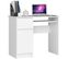 Bureau D'ordinateur Gauche Piksel Blanc 90 Cm 1 Porte 1 Tiroir Façade Blanche 3 Étagères