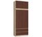 Surmeuble Pour Armoire S90 Chêne Sonoma 90 Cm 2 Portes Façade Wengé 2 Étagères 90x51x55 Cm