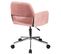 Fauteuil Pivotant à Roulettes Velour Fd22 Rose