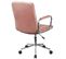 Chaise Pivotante à Roulettes Velour Fd24 Rose