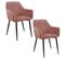 Lot De 2 Chaises Matelassées De Salle à Manger En Velours Sj.082 Rose