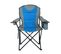 Chaise De Camping Confortable Fotyn Avec Porte-gobelet Et Sac Isotherme En Gris Avec Bleu