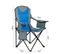 Chaise De Camping Confortable Fotyn Avec Porte-gobelet Et Sac Isotherme En Gris Avec Bleu